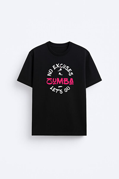 cesita Zumba Printed Cotton Black T-Shirt T-Shirt