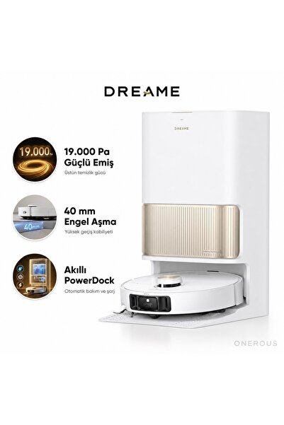 Dreame 19.000Pa Çekim Robot Süpürge, Kendini Temizleme, 100 Güne Kadar Otomat...