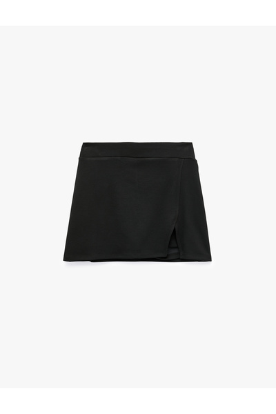 Koton Slim Fit Yırtmaç Detaylı Viskon Karışımlı Mini Spor Şort Etek