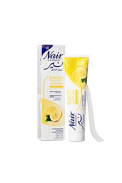 Nair كريم نير لإزالة الشعر بعطر الليمون مع زيت الأطفال للجسم والساقين (110 جم)