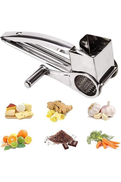Generic Professional Manual Rotary Cheese Grater with Handle, Stainless Steel...