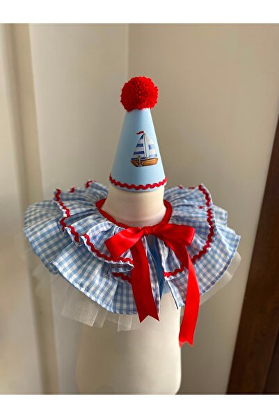 mivora Bebek doğum günü parti kostümü - Denizci temalı kukuleta ve pelerin set