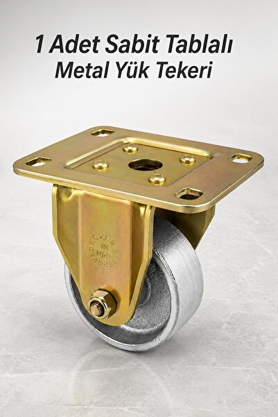 NZB Sabit Tablalı Metal Yük Tekeri 115 mm Ağır Yük Taşıma Tekeri Endüstriyel ...