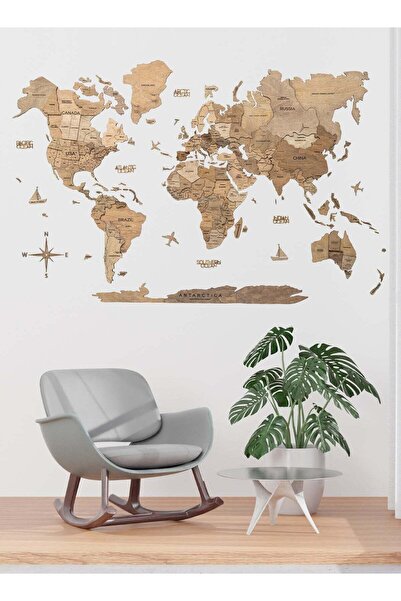Enjoy The Wood 3D Wooden World Map Wall Decor, Terra Wood Wall Art for Living...
