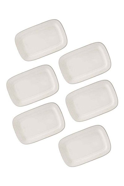 Celia 6-Piece Porcelain Rectangular Dish Set White 10 inch