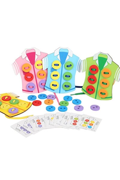 Stuniko ® Joc Montessori de Șnuruire și Încheiere Nasturi din Lemn – Set Educ...