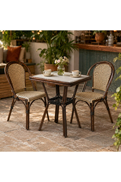 on home طاولة مقهى مربعة 60 × 60 سم - بيضاء