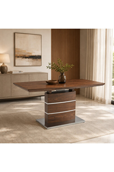 on home Single Dining Tables Extendable Dining Table Size 160 x 80 cm – Walnut
