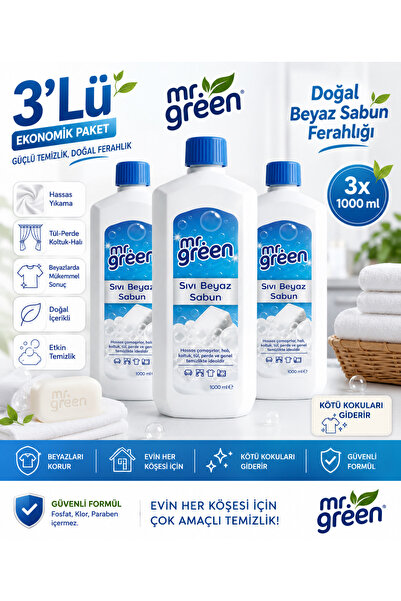 Mr Green Liquid White Soap 3-Pack