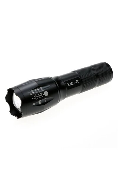 Ultrafire A100 Waterproof Rechargeable Handheld Flashlight - Black