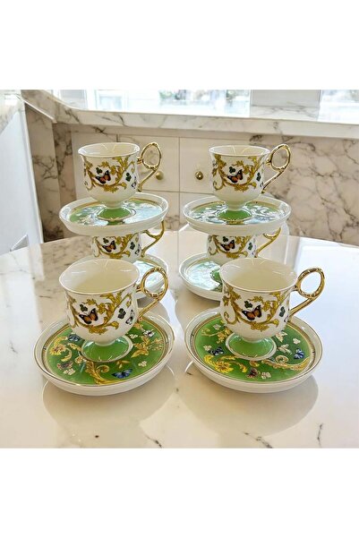 ROY KING Royking Ivy 6 Lı Kahve Fincan Takımı - Yeşil