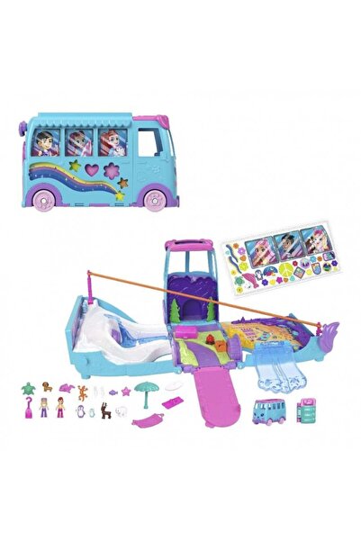 mattel Πόλι Πόκετ Μίνι Τροχόσπιτο με Σετ Παιχνιδιού με Ζώα - JCC22