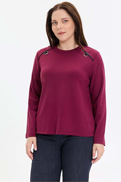 KADO OUTLET Basic Women's Blouse with Metal Ring Detail