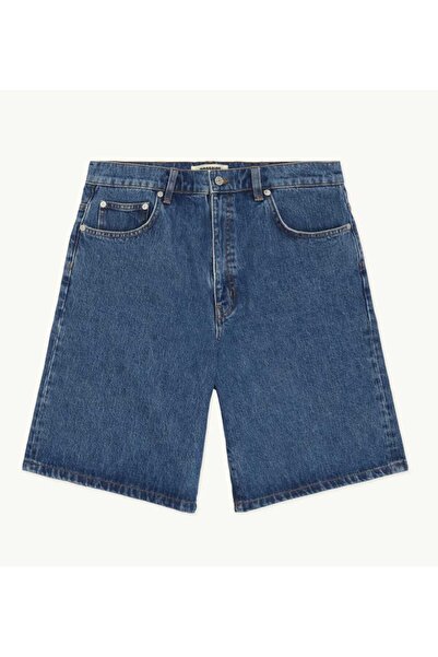 BeHill Be Hill Unisex Mavi Wide Leg Loose Fit Denim Bermuda Şort