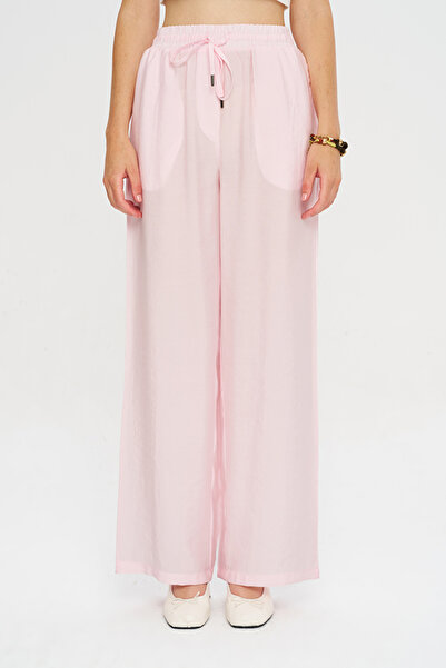 Orfeo Negro Women's Elastic Waist Powder Wide Leg Pants