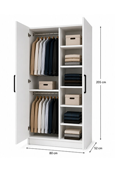 GaniHome SELEN 2 Kapaklı Gardırop M-3