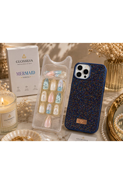 Glossilva Mermaid Serisi Premium Takma Tırnak & Iphone 16 Uyumlu Premium Siml...