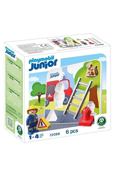 Playmobil JUNIOR: ΠΑΖΛ ΠΥΡΟΒΟΛΙΚΟΥ ΟΧΗΜΑΤΟΣ