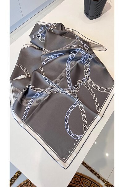 Sisley New Season 100% Twill Silk Scarf 90X90 cm Patterned Luxury Texture