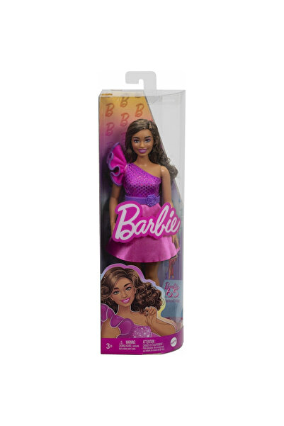 mattel Κούκλα Barbie Fashionistas 225, Καστανά μαλλιά, Ροζ αστραφτερό φόρεμα,...