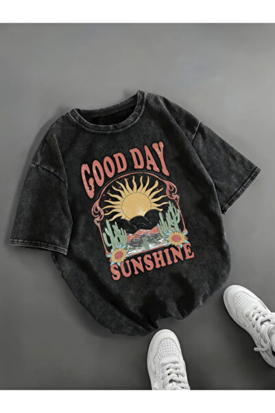 HOFFNUNG Unisex Oversize Vintage Washed Street Style Μόδα του δρόμου Βαμβακερ...