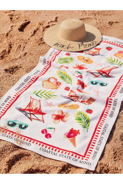 LC Waikiki Trendlucky Patterned Women's Beach Towel with Difference in Color ...