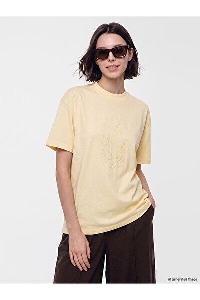 LC Waikiki Original Embroidered 100% Cotton Women's T-Shirt