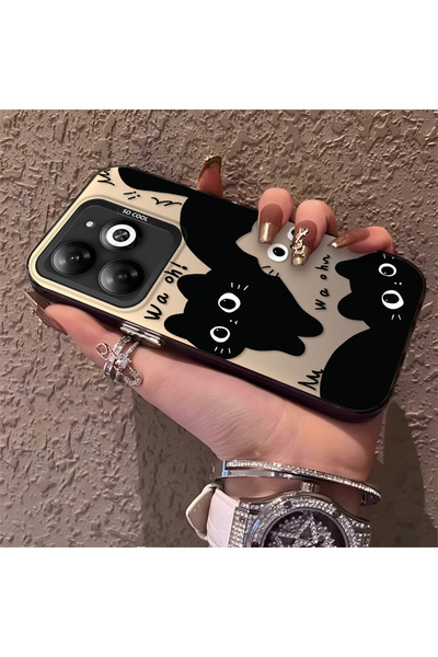 CHICASELUX Infinix Smart 8/8 Pro/8 Plus Compatible High-Quality Fun Black Cat...