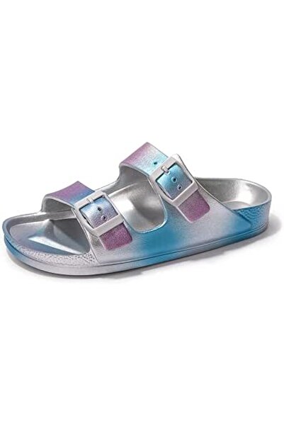 FUNKYMONKEY Women's Comfort Slides Double Buckle Adjustable EVA Flat Sandals ...