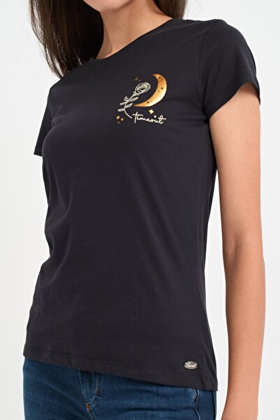Timeout - Tricou dama cu detalii imprimeu grafic