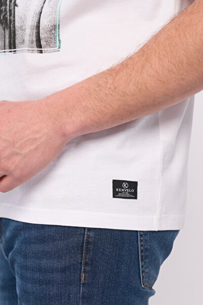 Kenvelo - Tricou barbat maneca scurta cu logo si imprimeu