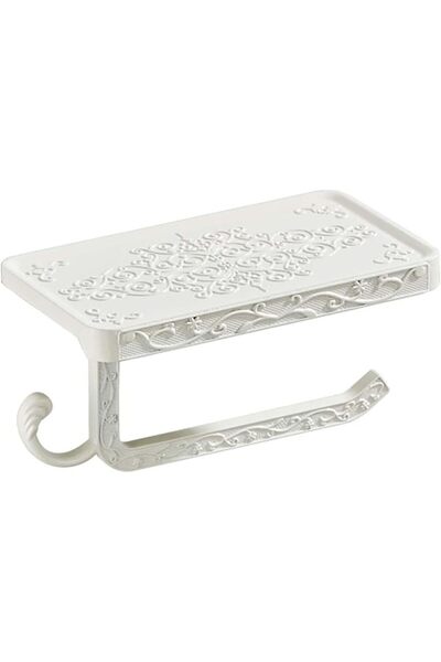 Arabest Vintage Carved Design Toilet Paper Holder with Shelf,Wall Mounted Alu...