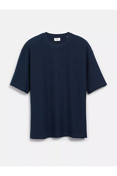 s.Oliver Tricou bărbătesc, guler rotund, bumbac, croială lejeră, albastru înc...