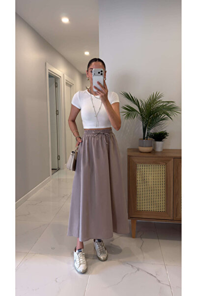 BİRCANÇİL Md Violeta Taş Beli Lastikli Tensel Etek