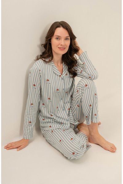 Arnetta Women'S, Shirt Collar, Long Sleeve, (Socks Included), Pajama Set