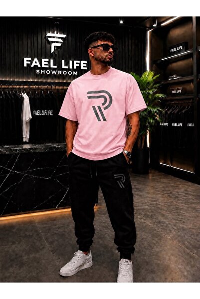 FAEL LİFE Unisex Wide-Let T-Shirt and Sweatpants R Printed Set