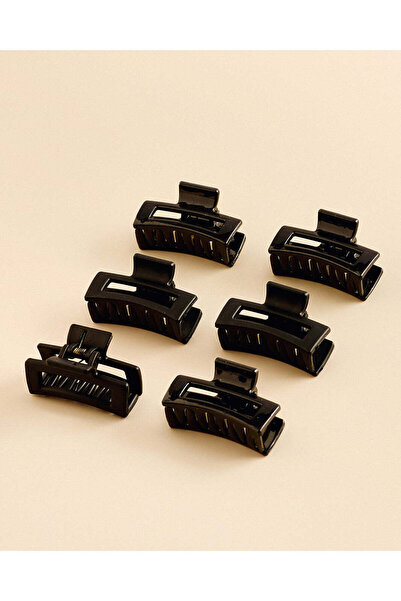 REDTAG Women Black Hair Clip Set (Pack Of 6)