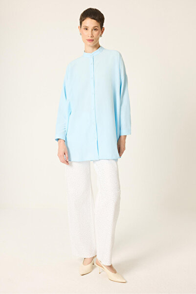 Touché Privé Stand-Up Collar Maxi Shirt