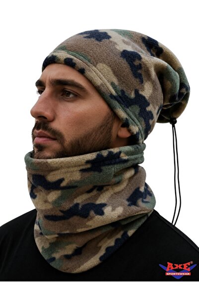 AXE SPORTSWEAR قبعة شتوية بنمط مموه للجنسين، قابلة للتحويل إلى قبعة بيريه، مع...
