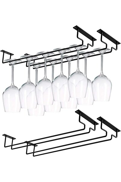 Generic 4 Pack 15.6" Wine Glass Rack Under Cabinet Stemware Rack(Wine gl are ...