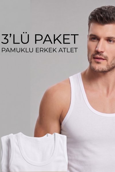 Avrissa Concept White Black Men's Undershirt 100% Cotton Standard Fit Normal ...