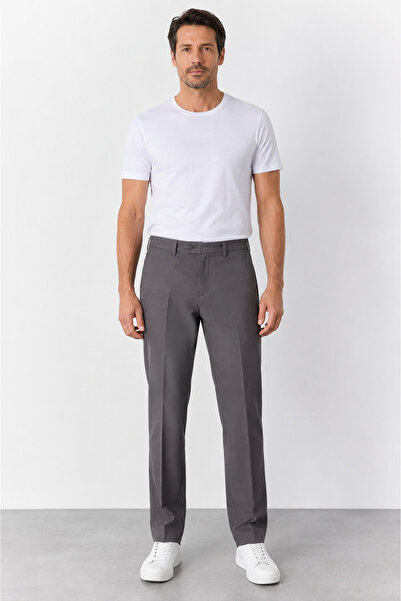 Sabri Özel Men's Classic Cut Side Pocket Regular Stretch Linen Textured Trous...