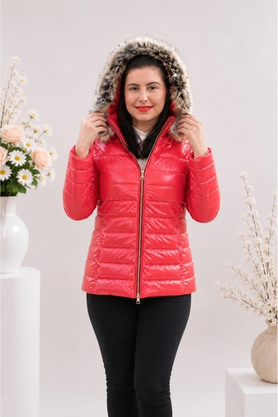 OEM Jacheta casual Anca,scurta,model luicios,nuanta de rosu