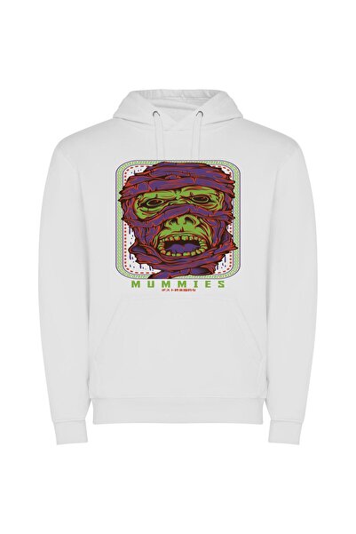 iLovePrints Neon Monster Mystique Φούτερ με κουκούλα σε χρώμα Λευκό