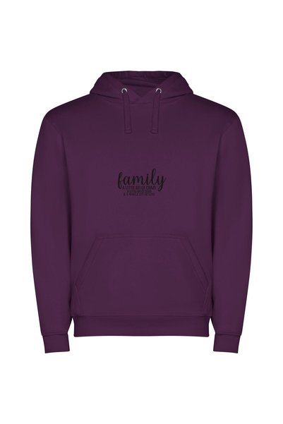 iLovePrints Crazy Love, Cozy Family Φούτερ με κουκούλα σε χρώμα Μωβ