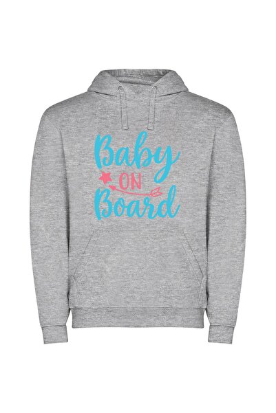iLovePrints Whimsical Baby Voyage Φούτερ με κουκούλα σε χρώμα Γκρι