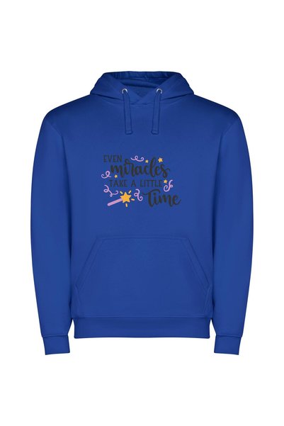 iLovePrints Timeless Miracles Unveiled Φούτερ με κουκούλα σε χρώμα Μπλε