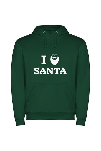 iLovePrints Elegant Santa Snapshot Φούτερ με κουκούλα σε χρώμα Πράσινο