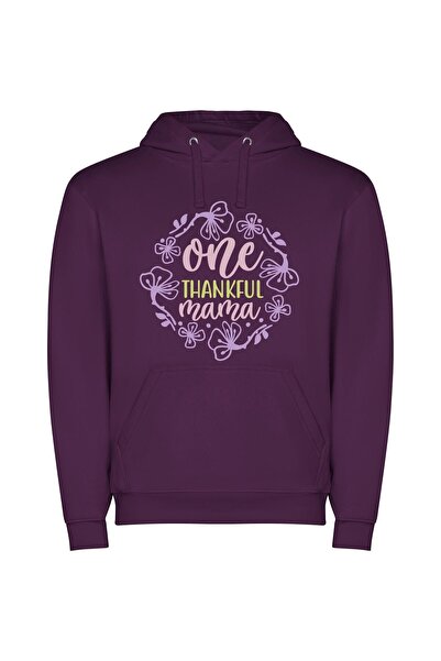 iLovePrints Floral Tribute to Mama Φούτερ με κουκούλα σε χρώμα Μωβ