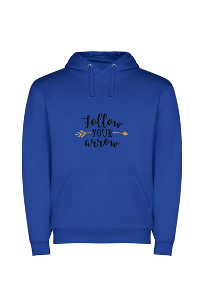 iLovePrints Bold Arrow Inspiration Φούτερ με κουκούλα σε χρώμα Μπλε